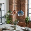 Koyoto Hängeleuchte Glas 15 cm Blau, Grün, Klar, Kupferfarben, 3-flammig