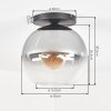 Koyoto Deckenleuchte Glas 30 cm Klar, Rauchfarben, 1-flammig