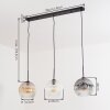 Ripoll Hängeleuchte Glas 25 cm Bernsteinfarben, Klar, Rauchfarben, 3-flammig