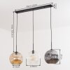 Ripoll Hängeleuchte Glas 30 cm Bernsteinfarben, Klar, Rauchfarben, 3-flammig