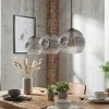 Ripoll Hängeleuchte Glas 25 cm Klar, Rauchfarben, 3-flammig