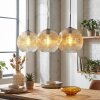 Ripoll Hängeleuchte Glas 30 cm Bernsteinfarben, Klar, 3-flammig