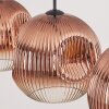 Ripoll Hängeleuchte Glas 30 cm Klar, Kupferfarben, 3-flammig