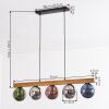 Gastor Hängeleuchte Glas 15 cm Naturfarben, Schwarz, 5-flammig