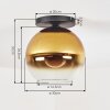 Koyoto Deckenleuchte Glas 30 cm Gold, Klar, 1-flammig