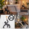 Lampe Affe Kemor Tischleuchte 2-er Set Gold, Schwarz, 1-flammig