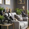 Lampe Affe Kemor Tischleuchte 2-er Set Gold, Schwarz, 1-flammig