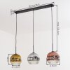 Ripoll Hängeleuchte Glas 25 cm Chrom, Gold, Klar, Kupferfarben, Rauchfarben, 3-flammig
