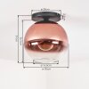 Koyoto Deckenleuchte Glas 30 cm Klar, Kupferfarben, 1-flammig
