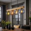 Gastor Hängeleuchte Glas 15 cm Naturfarben, Schwarz, 4-flammig