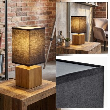 Talco Tischleuchte LED Naturfarben, Schwarz, 1-flammig