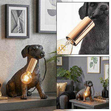 Jomil Tischleuchte Gold, Schwarz, 1-flammig