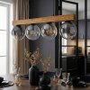 Gastor Hängeleuchte Glas 15 cm Naturfarben, Schwarz, 4-flammig