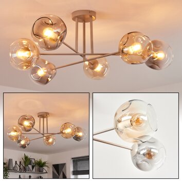Ripoll Deckenleuchte Glas 15 cm Sandfarben, 6-flammig