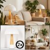 Pilz Look Forgek Tischleuchte 2-er Set Holzoptik, Sandfarben, 1-flammig