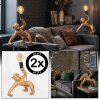 Lampe Affe Kemor Tischleuchte 2-er Set Gold, Schwarz, 1-flammig