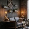 Lampe Affe Kemor Tischleuchte 2-er Set Gold, Schwarz, 1-flammig
