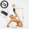Lampe Affe Kemor Tischleuchte 2-er Set Gold, Schwarz, 1-flammig