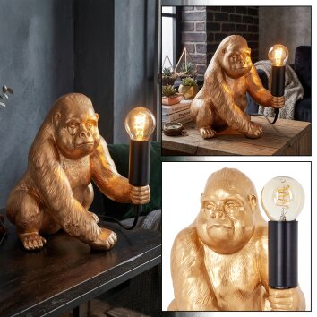 Zarik Tischleuchte Gold, Schwarz, 1-flammig