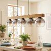 Koyoto Hängeleuchte Glas 15 cm Naturfarben, Schwarz, 5-flammig