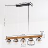 Koyoto Hängeleuchte Glas 15 cm Naturfarben, Schwarz, 5-flammig