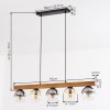 Koyoto Hängeleuchte Glas 15 cm Naturfarben, Schwarz, 5-flammig