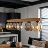 Koyoto Hängeleuchte Glas 15 cm Naturfarben, Schwarz, 5-flammig