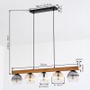 Koyoto Hängeleuchte Glas 15 cm Naturfarben, Schwarz, 5-flammig