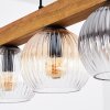 Koyoto Hängeleuchte Glas 15 cm Naturfarben, Schwarz, 5-flammig