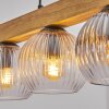 Koyoto Hängeleuchte Glas 15 cm Naturfarben, Schwarz, 5-flammig