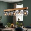 Ripoll Hängeleuchte Glas 15 cm Naturfarben, Schwarz, 5-flammig