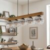 Ripoll Hängeleuchte Glas 15 cm Naturfarben, Schwarz, 5-flammig