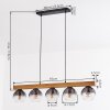 Koyoto Hängeleuchte Glas 15 cm Naturfarben, Schwarz, 5-flammig