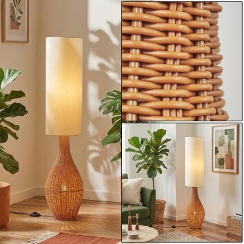 Nalek Stehleuchte Braun, Holzoptik, 2-flammig