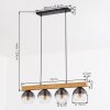 Koyoto Hängeleuchte Glas 15 cm Naturfarben, Schwarz, 4-flammig