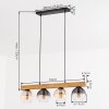 Koyoto Hängeleuchte Glas 15 cm Naturfarben, Schwarz, 4-flammig