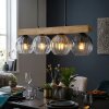 Koyoto Hängeleuchte Glas 15 cm Naturfarben, Schwarz, 4-flammig
