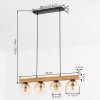 Koyoto Hängeleuchte Glas 15 cm Naturfarben, Schwarz, 4-flammig