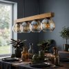 Koyoto Hängeleuchte Glas 15 cm Naturfarben, Schwarz, 4-flammig
