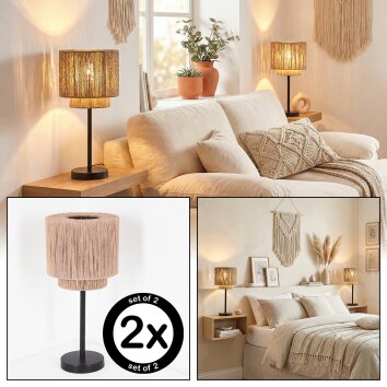 Rivan Tischleuchte 2-er Set Schwarz, 1-flammig