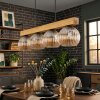Ripoll Hängeleuchte Glas 15 cm Naturfarben, Schwarz, 4-flammig