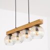 Ripoll Hängeleuchte Glas 15 cm Naturfarben, Schwarz, 4-flammig