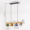 Koyoto Hängeleuchte Glas 15 cm Naturfarben, Schwarz, 4-flammig