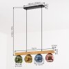 Koyoto Hängeleuchte Glas 15 cm Naturfarben, Schwarz, 4-flammig