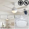 Lenok Deckenventilator mit Beleuchtung LED Holzoptik, Weiß, 1-flammig, Fernbedienung