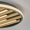Velani LED Deckenleuchte Holz rund 41 cm, flache Deckenlampe mit Holzlamellen