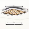 Velani LED Deckenleuchte Holz eckig mit Holzlamellen und Filz, flach