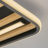 Velani LED Deckenleuchte Holz eckig mit Holzlamellen und Filz, flach
