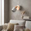 Olaris Wandlampe Holz mit grauem Metallschirm, verstellbare Wandleuchte