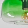 Retro-Deckenleuchte Boza mit grünem Farbverlauf im Glasschirm, sichtbarer E27-Fassung, ø 28 cm